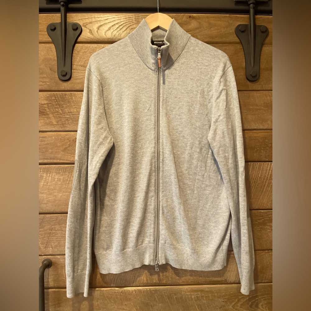 Michael Kors men’s full zip grey sweater L